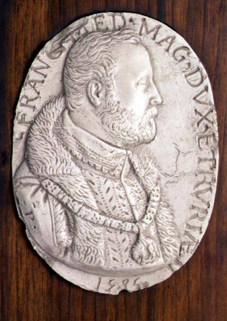 Medallion bearing the portrait of Francesco de' MediciDuke of Florence (1541-87) (who founded a Maio from Anonymous painter