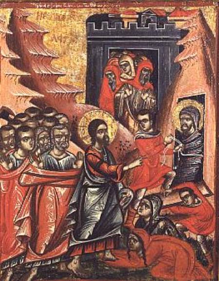 Raising of LazarusGreek Icon from Epirus from Anonymous painter