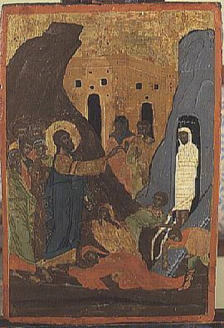 The Raising of LazarusGreek Icon from Anonymous painter