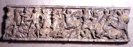 Side of a sarcophagus depicting the battle between the Greeks and the AmazonsRoman from Anonymous painter