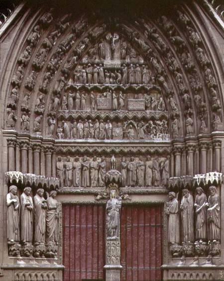 South Transcept Portal with a central trumeau figure of the Virgin and Child (c.1260) and tympanum a from Anonymous painter