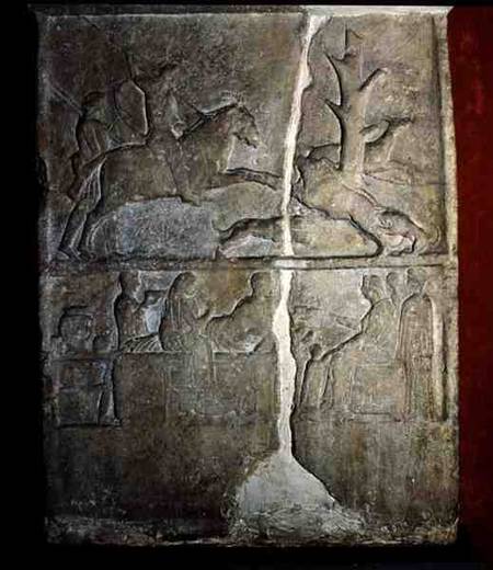Stela relief depicting a wild boar hunt from Anonymous painter