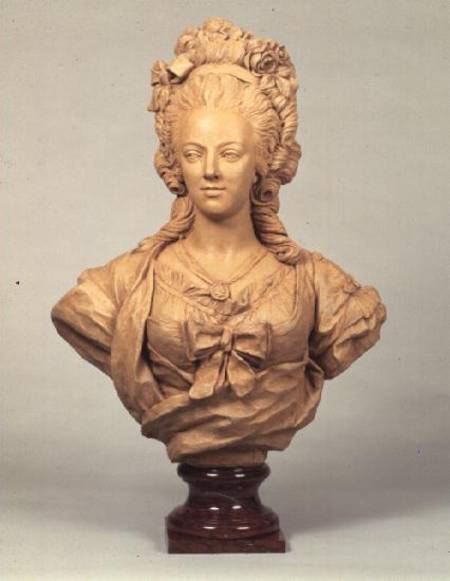 Terracotta bust of Marie Antoinette in the manner of Augustin Pajou from Anonymous painter