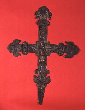 Copper Aragonese crucifix