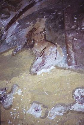 Fresco of a female figurepossibly from the Alcove