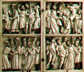 Ivory diptych with gospel subjectsFrench
