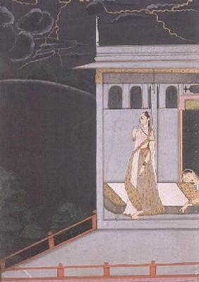 Lady waiting for her lover, from the 'Vasakasayya Nayika', one of the heroines of Hindu Rhetoric