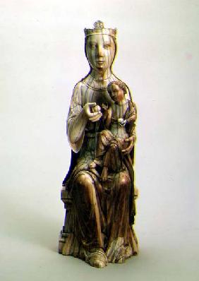 Madonna and Child, ivory statue,French