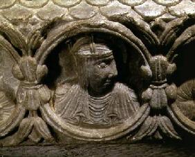 Profile bust of a male figurepart of decorative frieze on the altar table