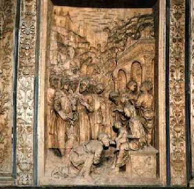 Relief panel of the Adoration of the Magifrom the church exterior