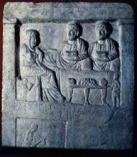 Stela Relief of a Funeral Banquet  with Greek inscription Asia Minor