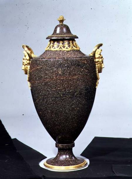 Vase-shaped porphyry urn with ormolu mountsSwedish from Anonymous painter
