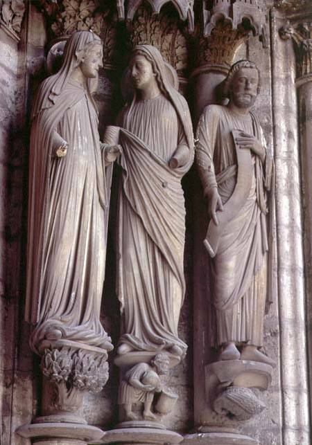 The Visitationcolumn statues from the east portal (Adoration doorway) of the north transept from Anonymous painter