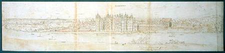 Richmond Palace from Across the Thames, 1562 (pen from Anthonis van den Wyngaerde