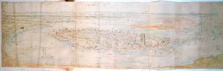 View of Dordrecht (pen and ink and w/c on paper) from Anthonis van den Wyngaerde