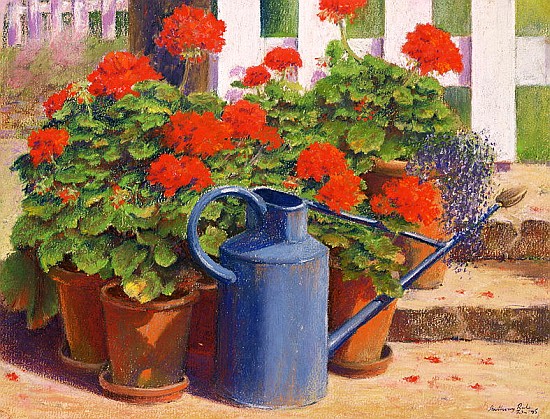 The blue watering can, 1995 (pastel on paper)  from Anthony  Rule