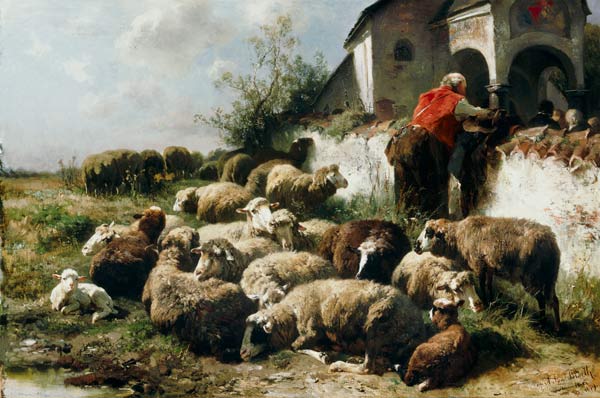 The flock of sheep from Anton Braith