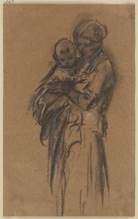 Mutter mit Kind auf dem Arm