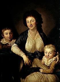 Portrait Christiane Schletter, born Demiani with her sons from Anton Graff