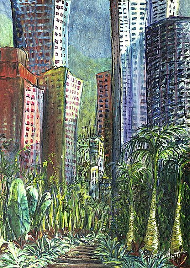 High Rise, Hong Kong, 1997 (oil on canvas)  from Antonia  Myatt