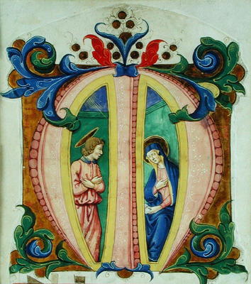 Historiated initial 'M' depicting the Annunciation (vellum) from Antonio di Niccolo di Lorenzo