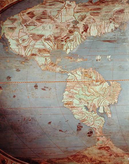 Map of North and South America, from the 'Sala Del Mappamondo' (Hall of the World Maps' from Antonio Giovanni de Varese