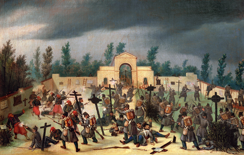 Scene from the Battle of Solferino: Fighting in the Cemetery from Antonio Spandri