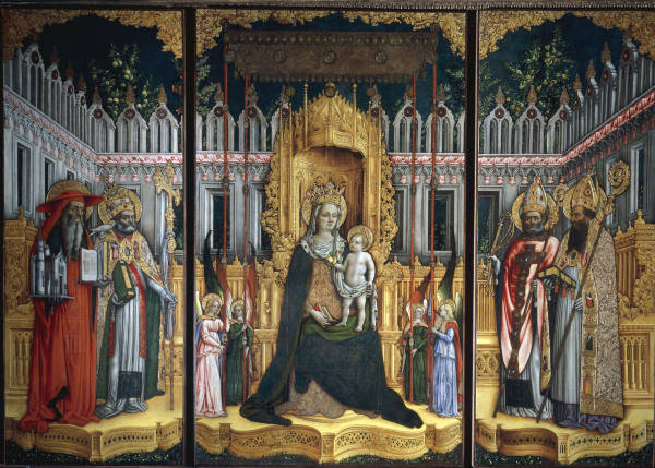 Vivarini, Antonio (c.1415 - 1476/84) and Giovanni d''Alemagna (died 1450). ''Enthroned Madonna with from Antonio Vivarini