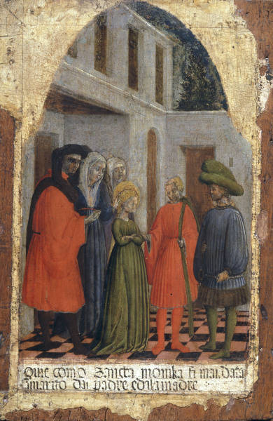 Vivarini, Antonio c.1415 - 1476/84. ''The marriage of Saint Monica'', undat. On wood, 46.5 x 31.5cm. from Antonio Vivarini