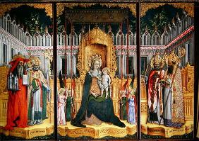 The Virgin Enthroned with Saints Jerome, Gregory, Ambrose and Augustine, 1446 (oil on canvas) (post