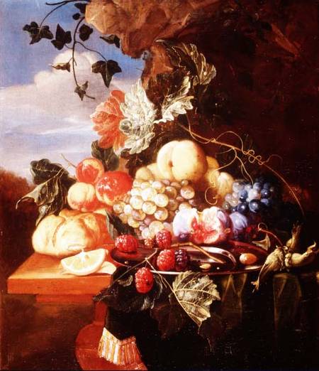 Still life with fruit and flowers from Arie de Vois