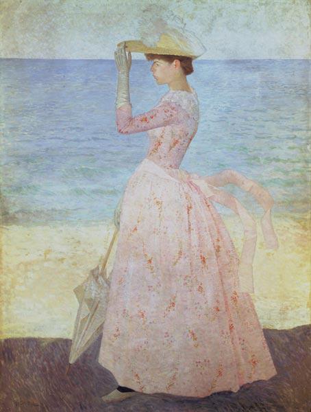 Woman with parasol.