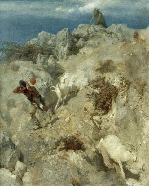 Pan Frightens a Shepherd from Arnold Böcklin