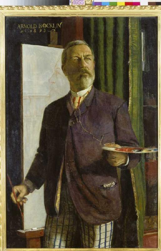 Self-portrait in the studio from Arnold Böcklin