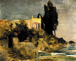 Villa by the sea outline from Arnold Böcklin