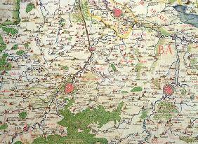 Map of Belgium at the time of the Thirty Years War (1618-48), from the 'Theatre des guerres entre le