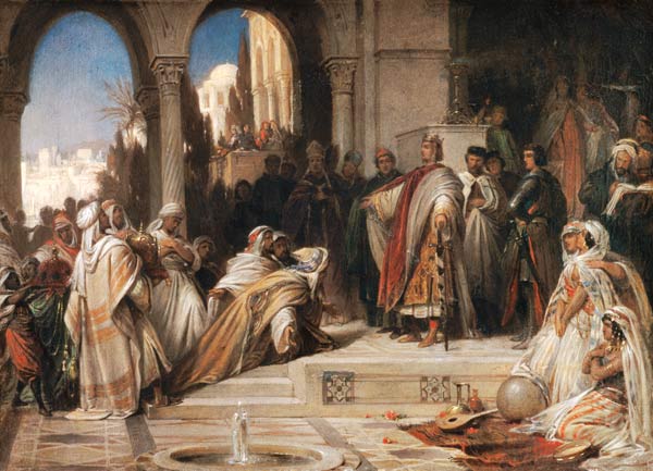 Reception of an Arabian legation at the court emperor Friedrichs II.in Palermo. from Arthur Georg Frhr.v. Ramberg