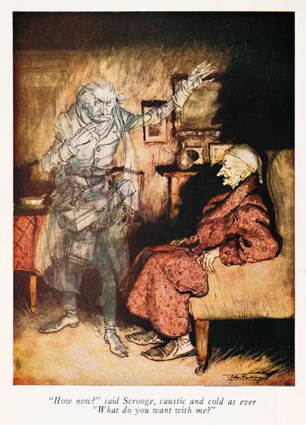 Scrooge and The Ghost of Marley, from Dickens'' ''A Christmas Carol'' from Arthur Rackham