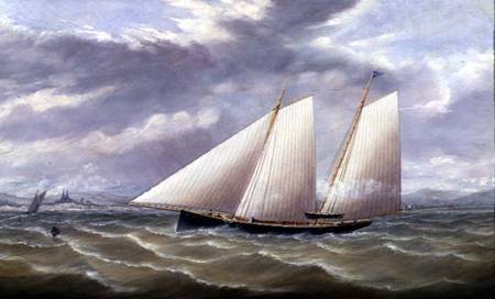 A Cutter in a Strong Wind Flying a Burgee of the Royal Thames Yacht Club from Arthur Wellington Fowles