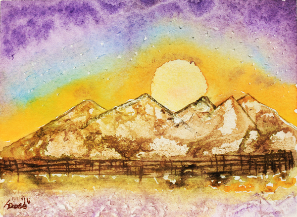 Sunset Behind Mountains by Jude Chase from ArtLifting ArtLifting