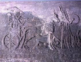 Sargon II (721-705 BC) on a Battle Chariot, from the Palace of Sargon II at Khorsabad, Iraq