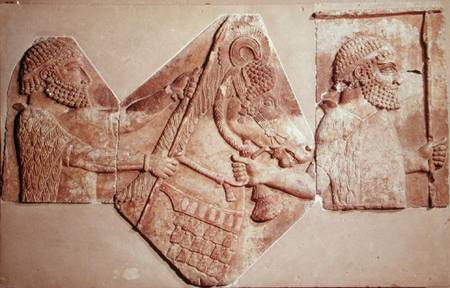 Fragment of a relief depicting Median tributaries from Assyrian School