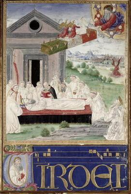 The Funeral of St. Benedict (480-527) with St. Romauld (c.951-1027) 1502 (vellum)