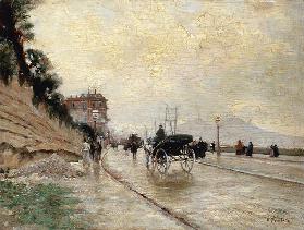 Carriage on promenade in Naples