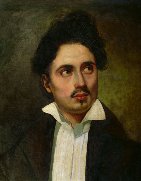Alexandre Dumas Pere (1803-70) as a Young Man, c.1825-30 from (attr. to) (Ferdinand Victor) Eugene Delacroix