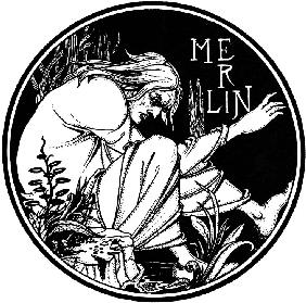 Merlin. Illustration to the book "Le Morte d'Arthur" by Sir Thomas Malory