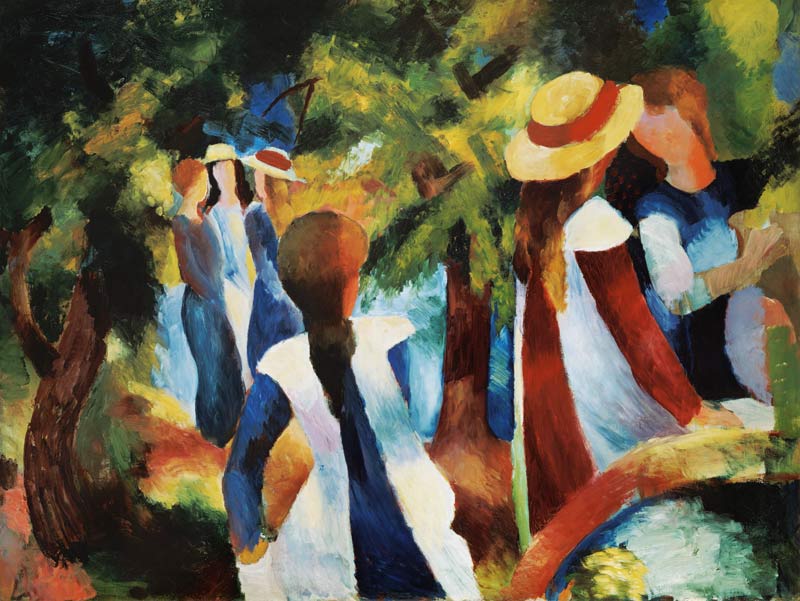 Girl in the greenery from August Macke