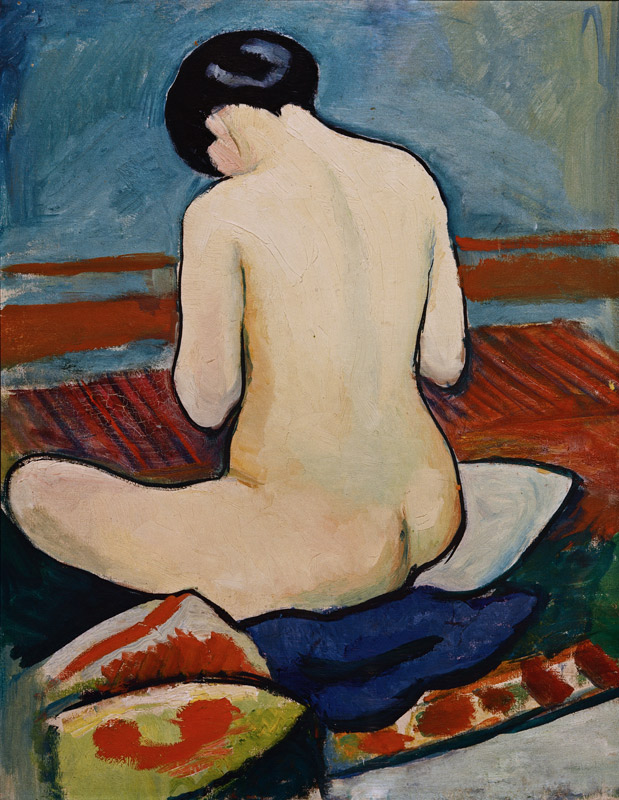 resting nude with pillow from August Macke