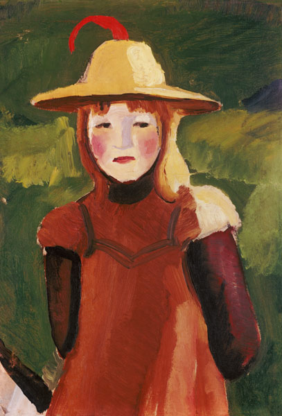 Farmer girl with straw hat. from August Macke