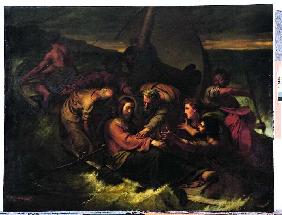 Jesus und die Jünger auf dem stürmischen Meer